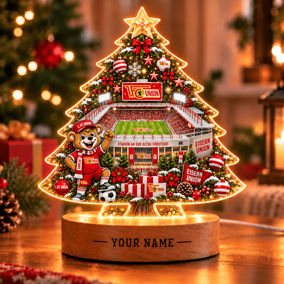 Union Berlin Christmas Tree Led Light Custom Any Name