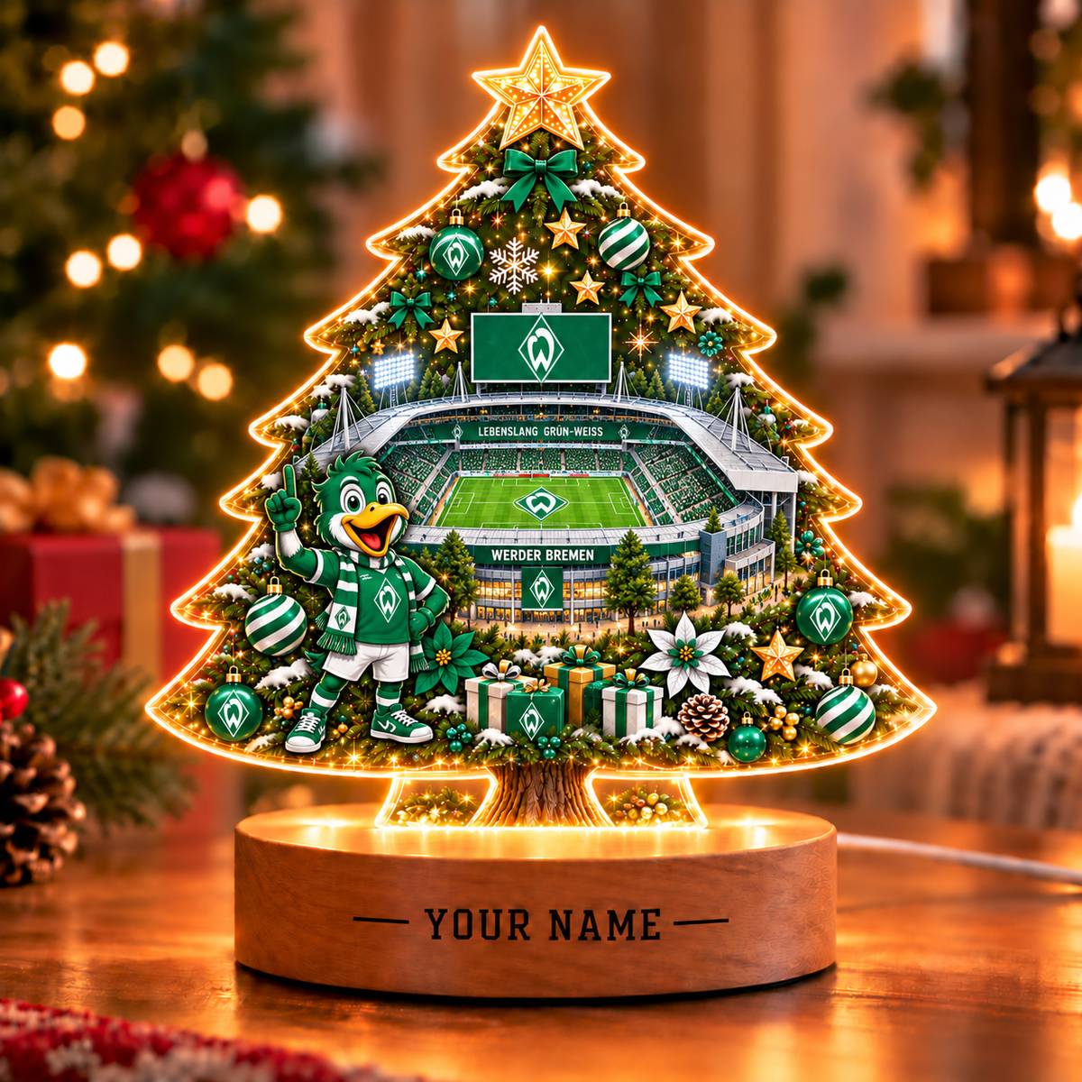 Werder Bremen Christmas Tree Led Light Custom Any Name
