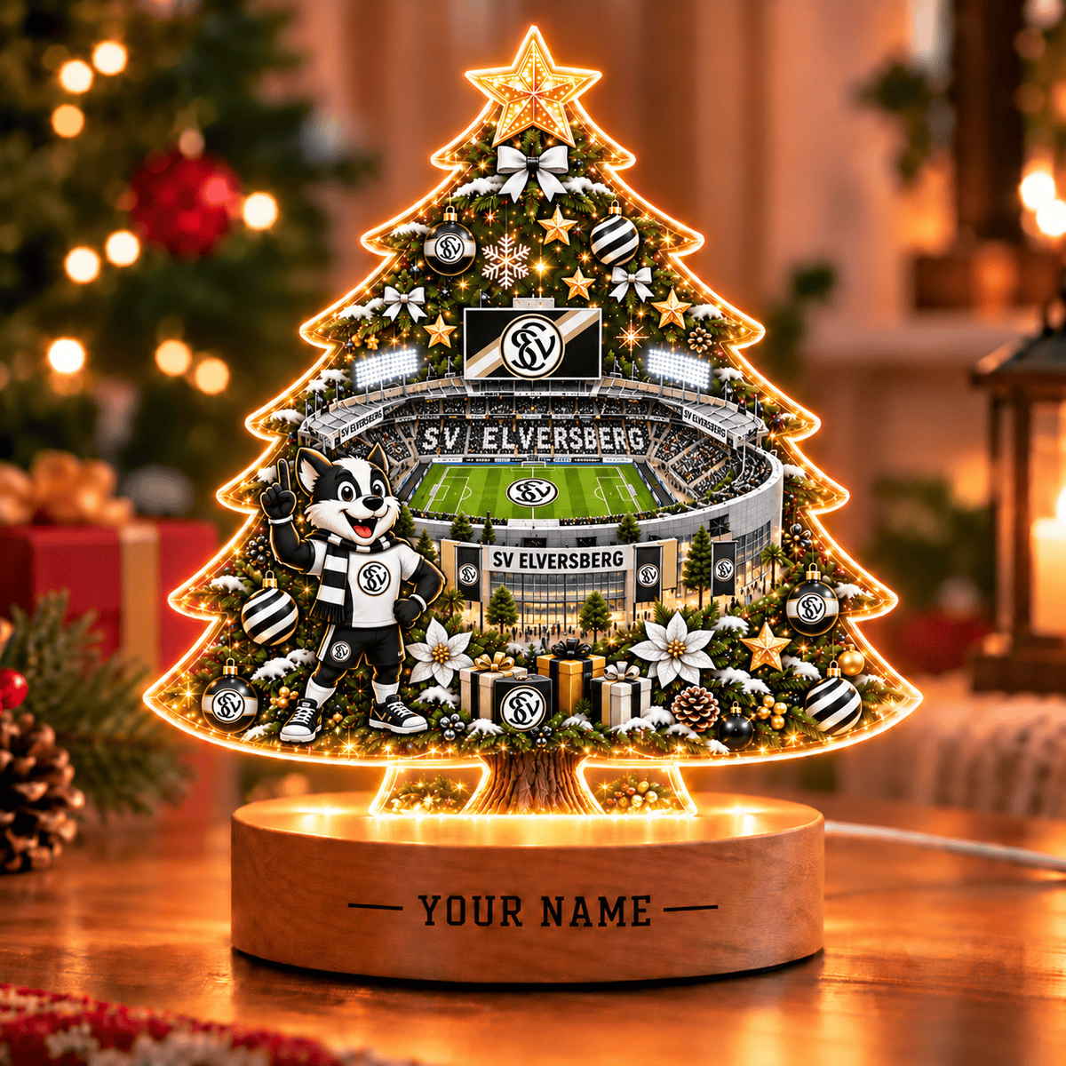 SV Elversberg Christmas Tree Led Light Custom Any Name