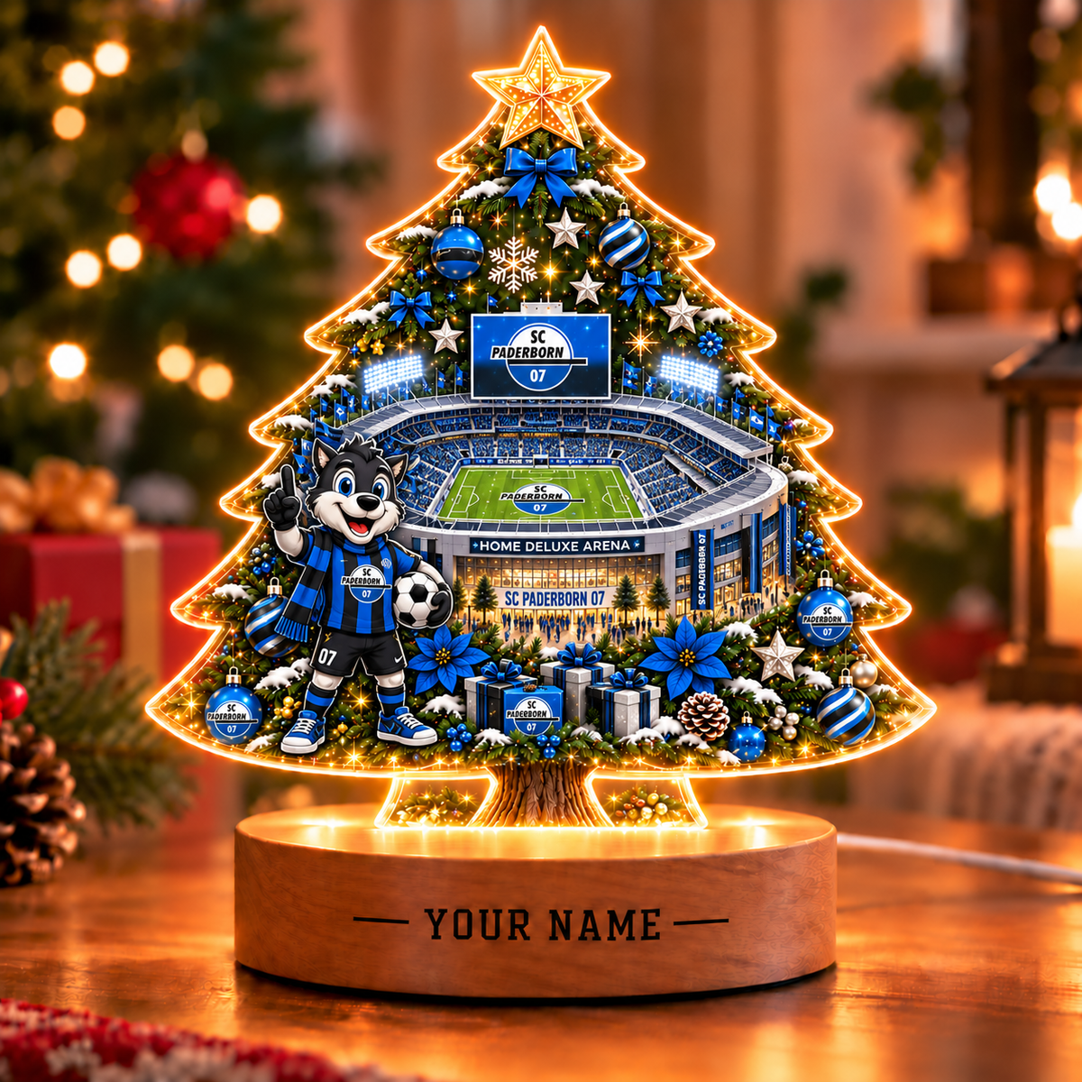 SC Paderborn 07 Christmas Tree Led Light Custom Any Name