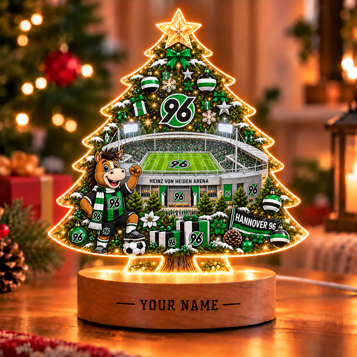 Hannover 96 Christmas Tree Led Light Custom Any Name