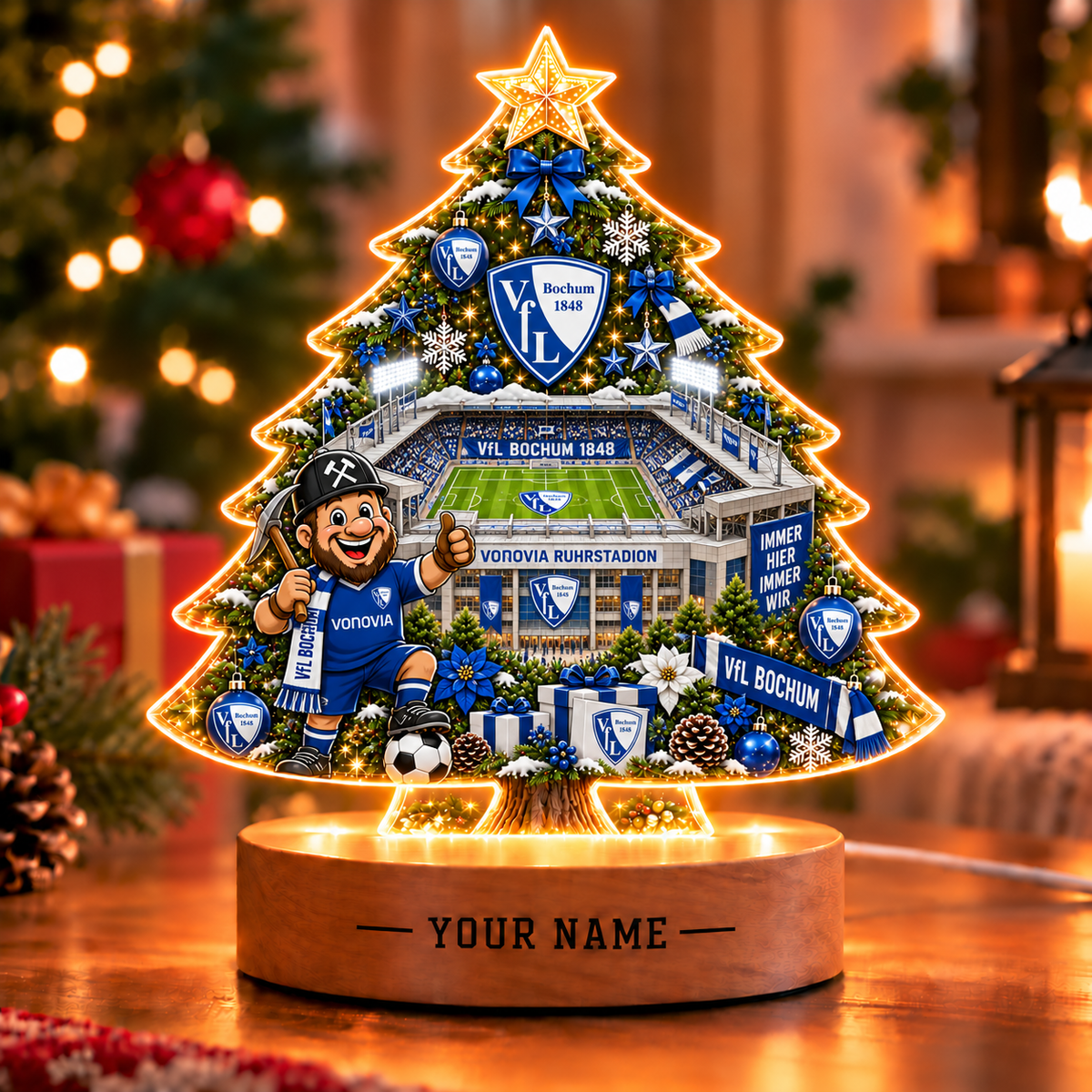VfL Bochum Christmas Tree Led Light Custom Any Name