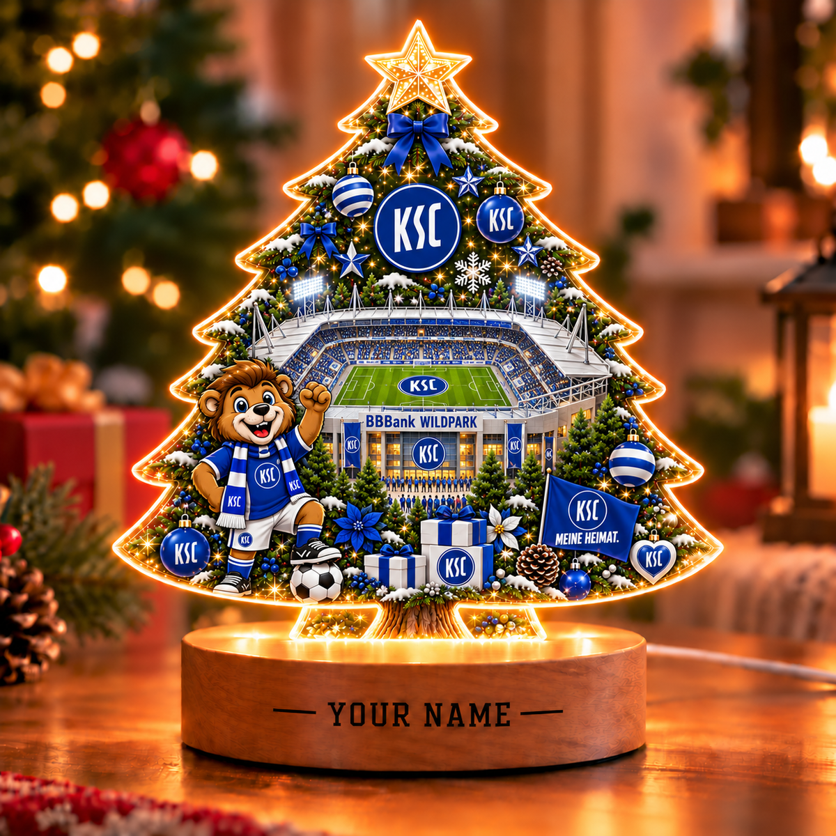 Karlsruher SC Christmas Tree Led Light Custom Any Name