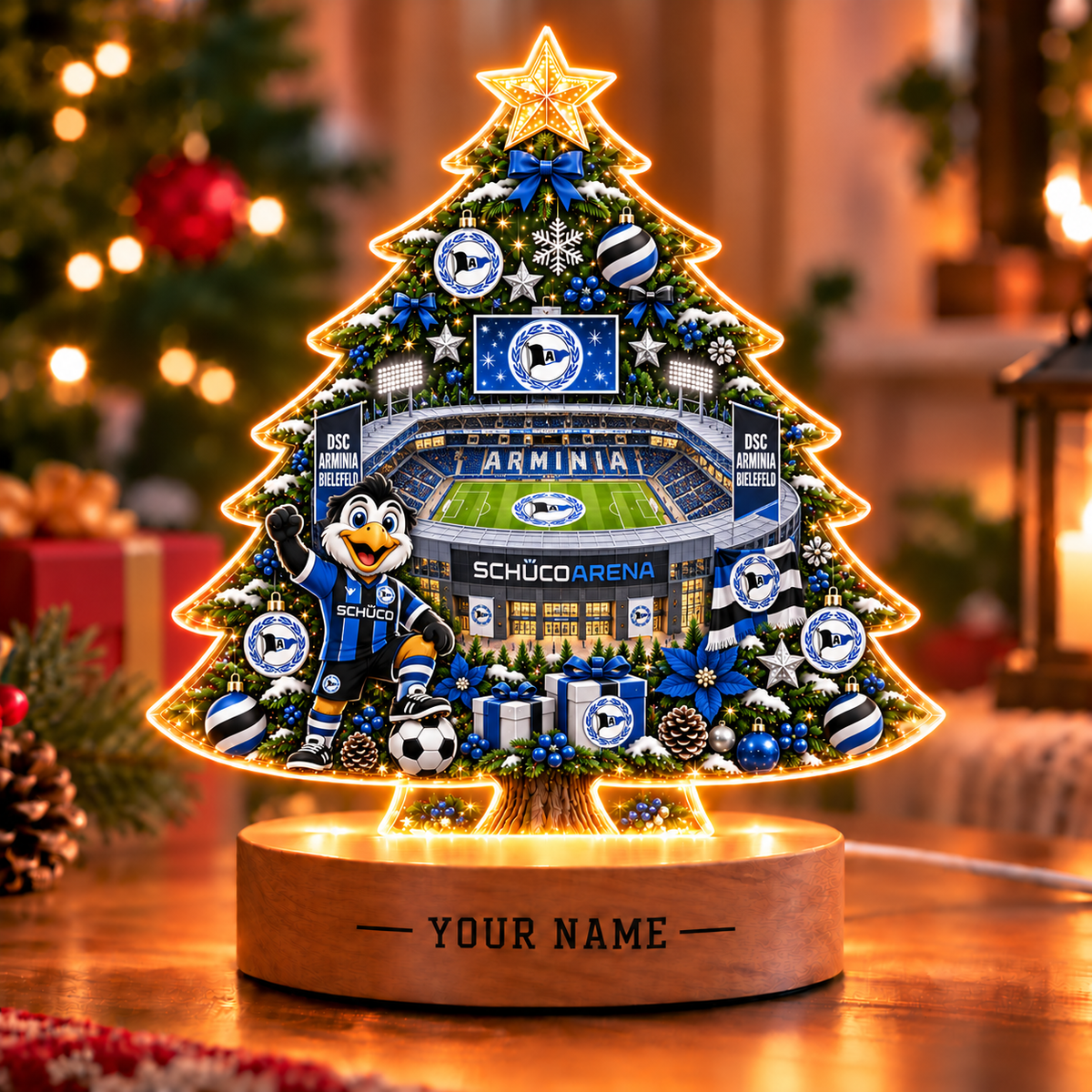 Arminia Bielefeld Christmas Tree Led Light Custom Any Name