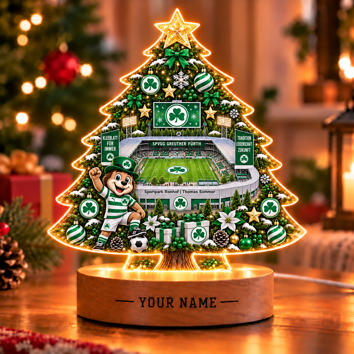 SpVgg Greuther Fürth Christmas Tree Led Light Custom Any Name