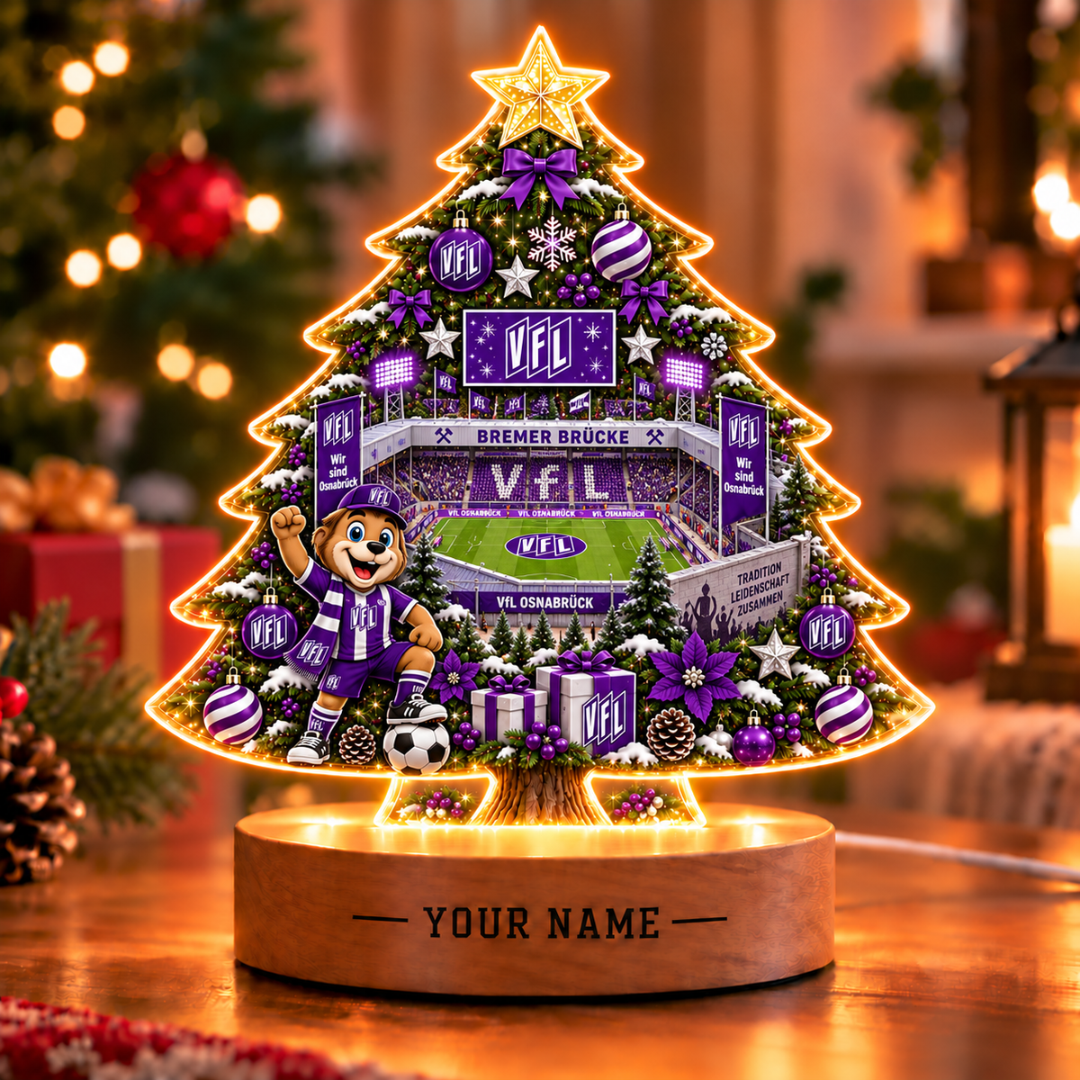 VfL Osnabrück Christmas Tree Led Light Custom Any Name