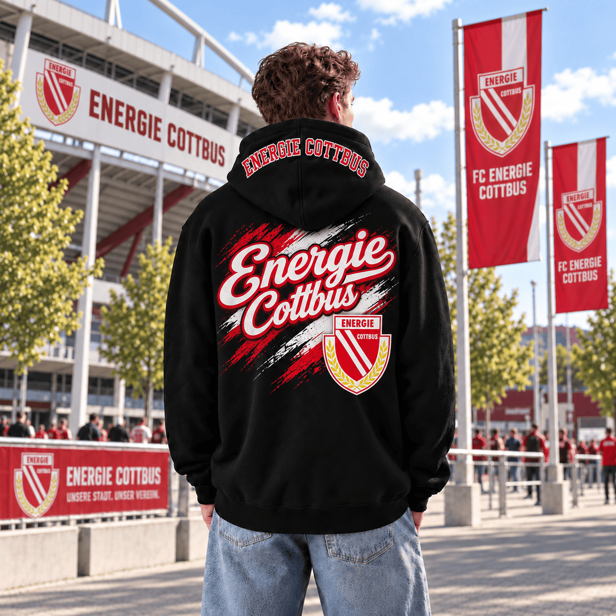 Energie Cottbus BDL Hoodie – Black Football Fan Pullover
