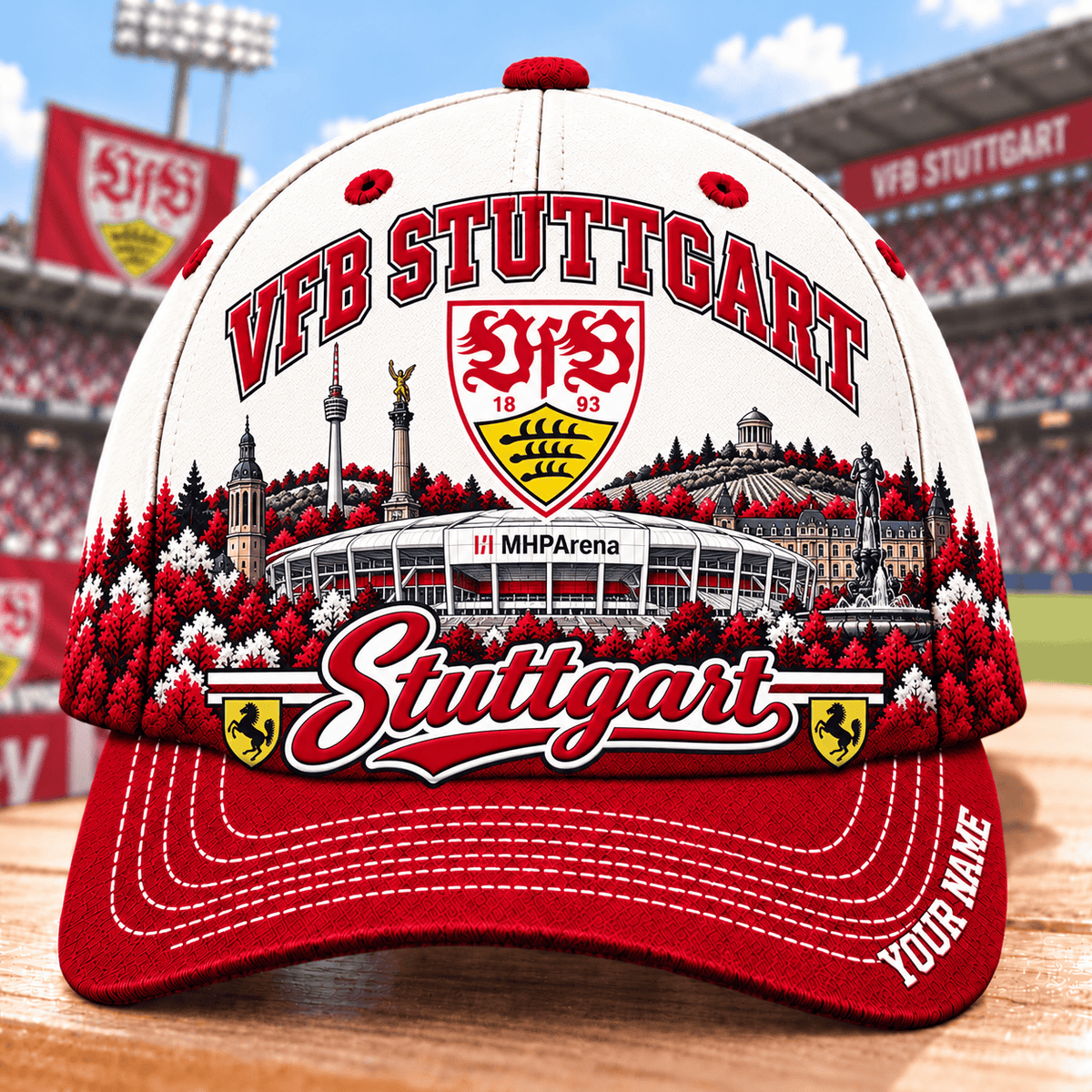 VfB Stuttgart Bundesliga Baseball Cap – Custom Name Curved Brim Fan Cap