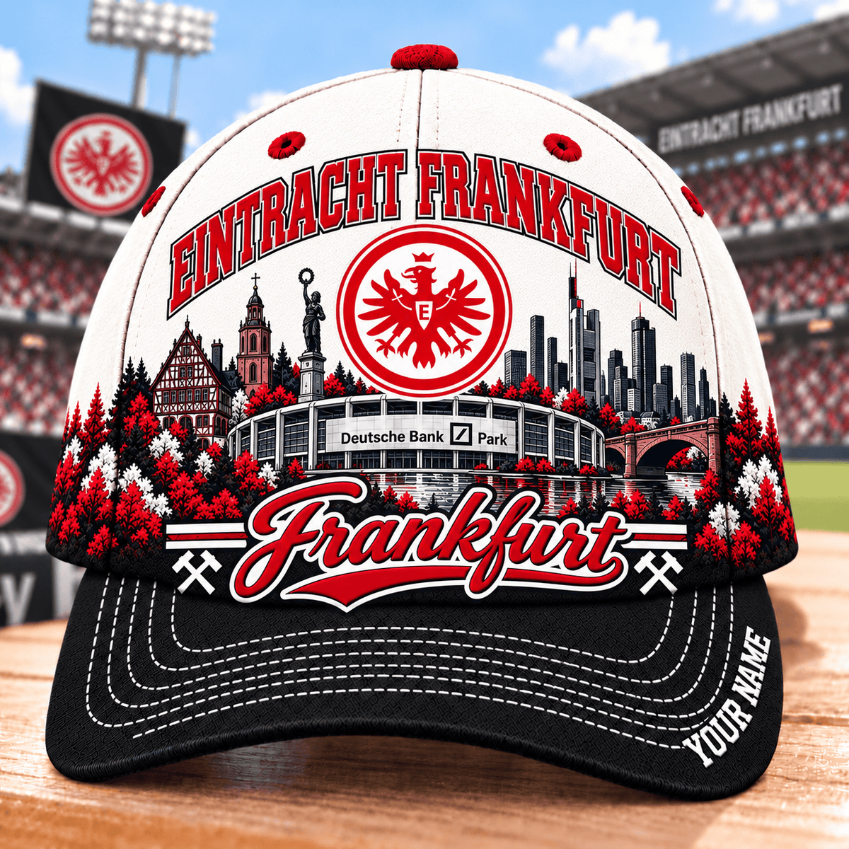 Eintracht Frankfurt Bundesliga Baseball Cap – Custom Name Curved Brim Fan Cap