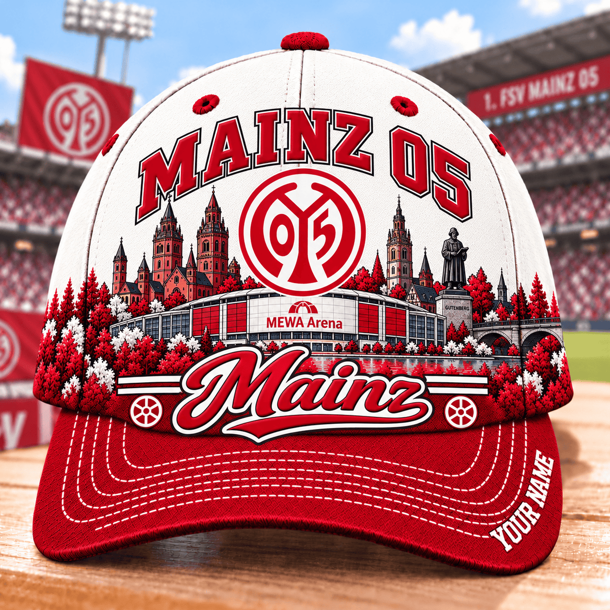 Mainz 05 Bundesliga Baseball Cap – Custom Name Curved Brim Fan Cap