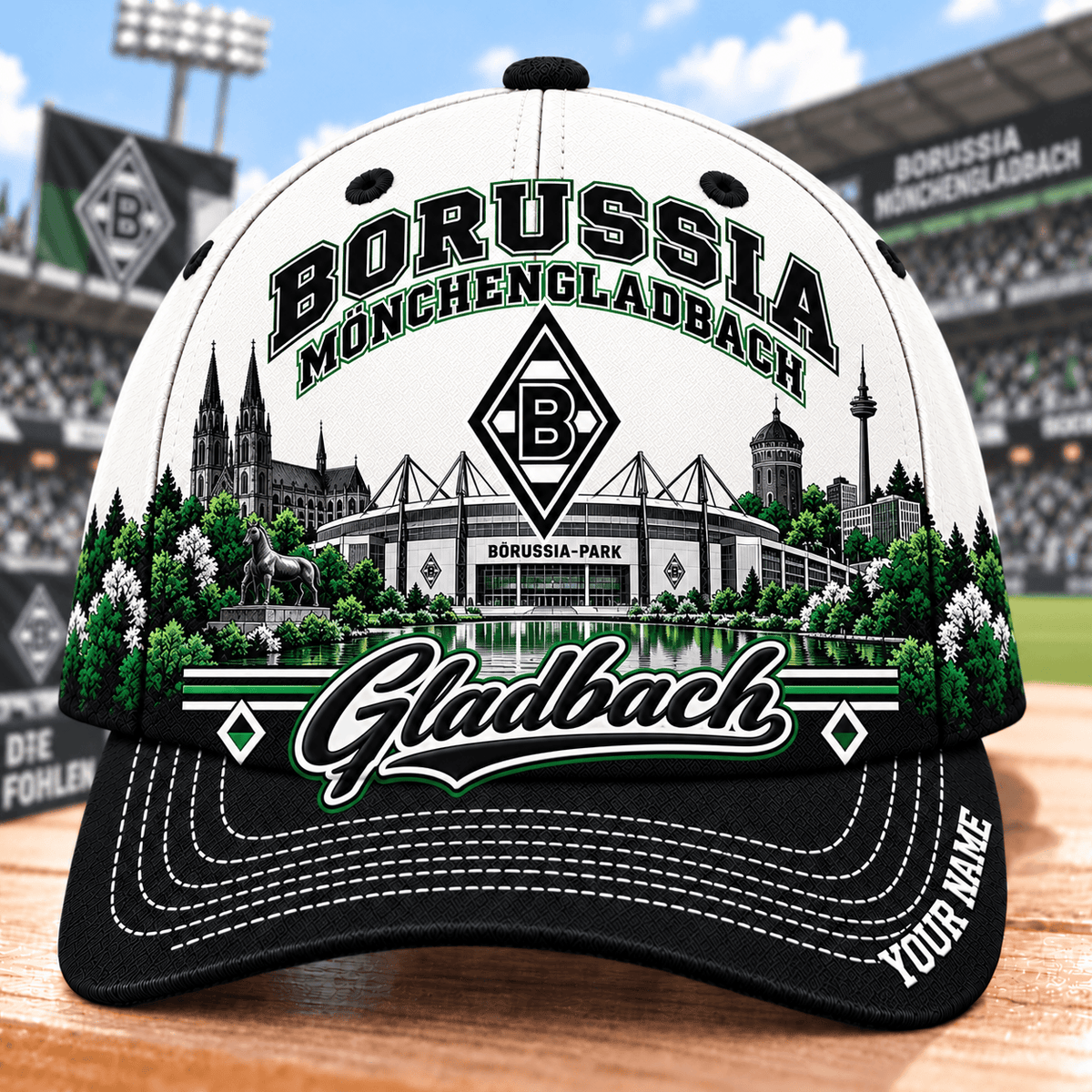 Borussia Mönchengladbach Bundesliga Baseball Cap – Custom Name Curved Brim Fan Cap