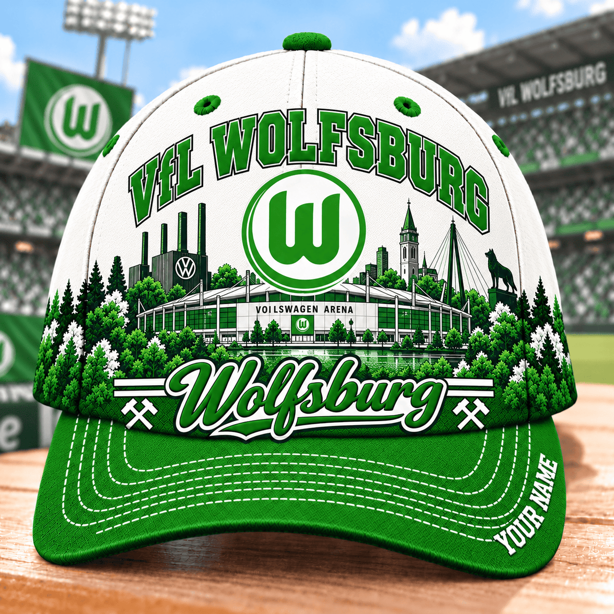 VfL Wolfsburg Bundesliga Baseball Cap – Custom Name Curved Brim Fan Cap