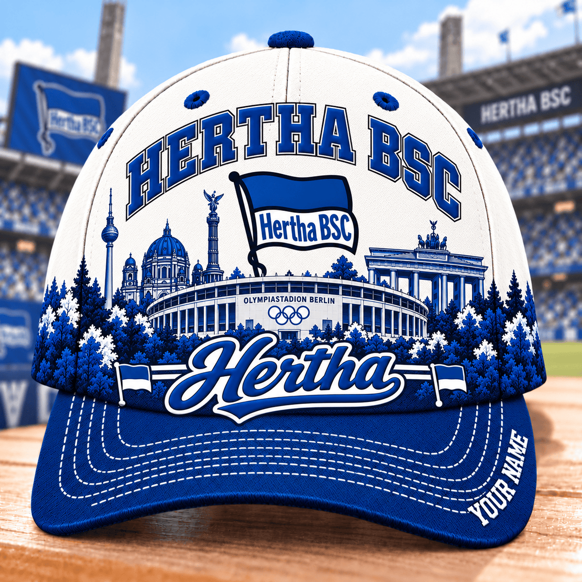 Hertha BSC Bundesliga Baseball Cap – Custom Name Curved Brim Fan Cap