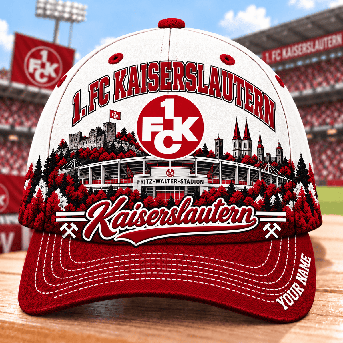 FC Kaiserslautern Bundesliga Baseball Cap – Custom Name Curved Brim Fan Cap