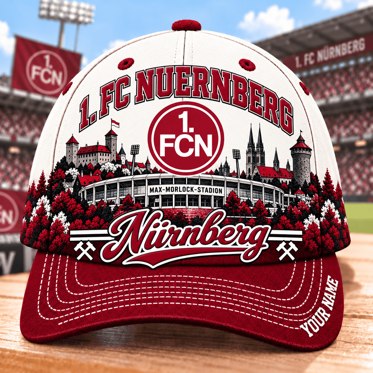 FC Nürnberg Bundesliga Baseball Cap – Custom Name Curved Brim Fan Cap