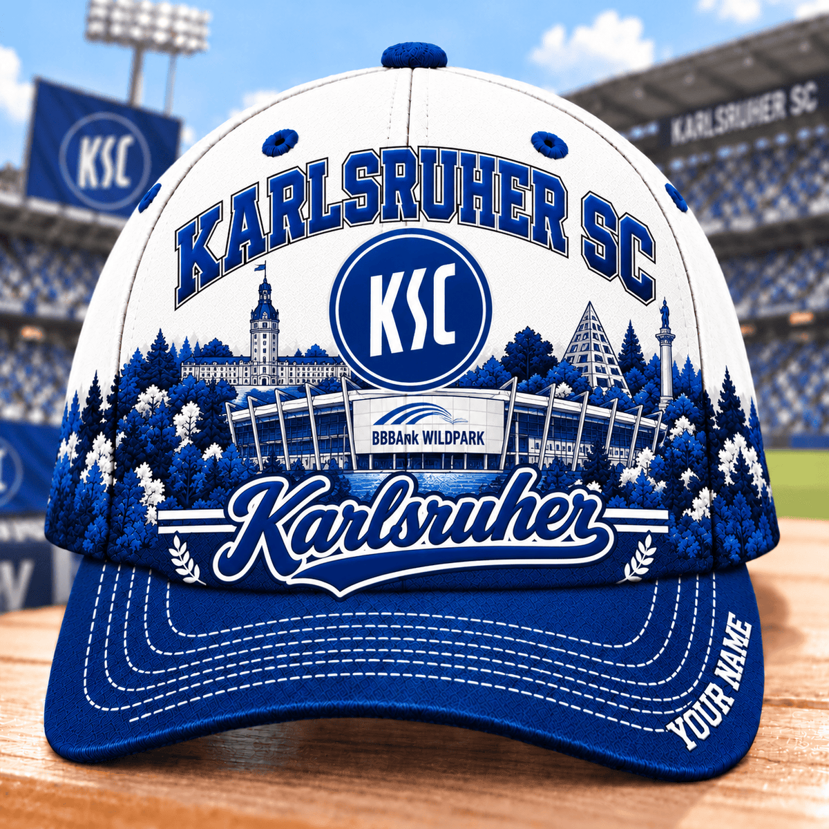 Karlsruher SC Bundesliga Baseball Cap – Custom Name Curved Brim Fan Cap