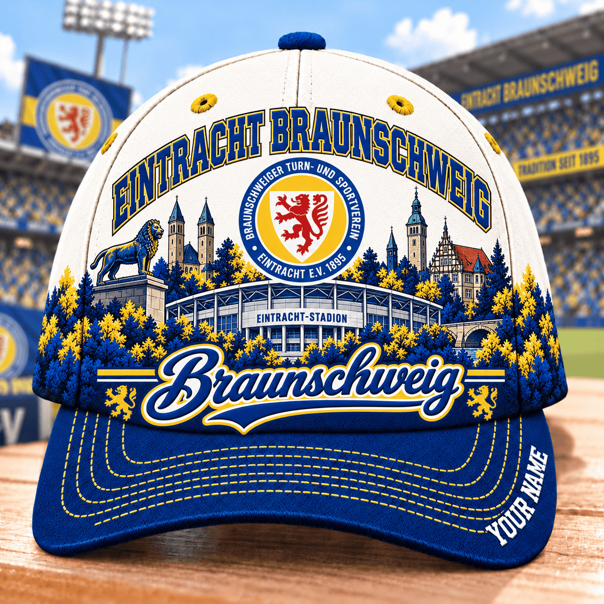 Eintracht Braunschweig Bundesliga Baseball Cap – Custom Name Curved Brim Fan Cap