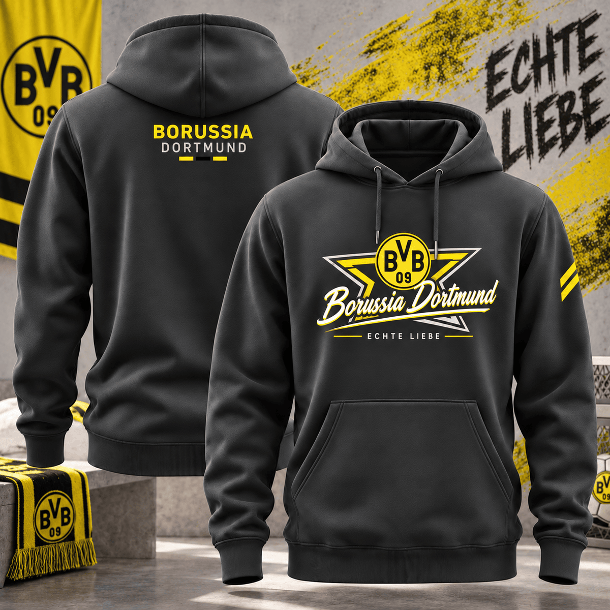 Borussia Dortmund BDL Hoodie – German Bundesliga Soccer Fan Pullover