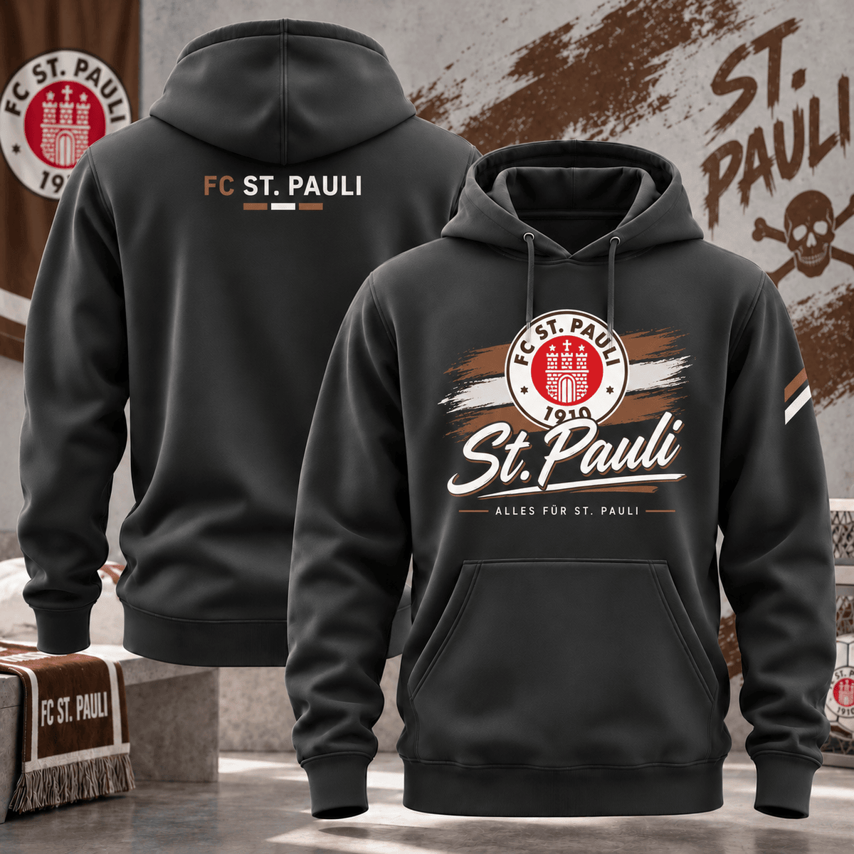 FC St. Pauli BDL Hoodie – German Bundesliga Soccer Fan Pullover