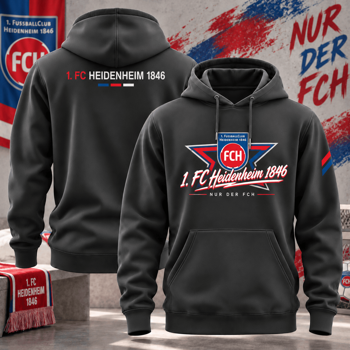 FC Heidenheim BDL Hoodie – German Bundesliga Soccer Fan Pullover