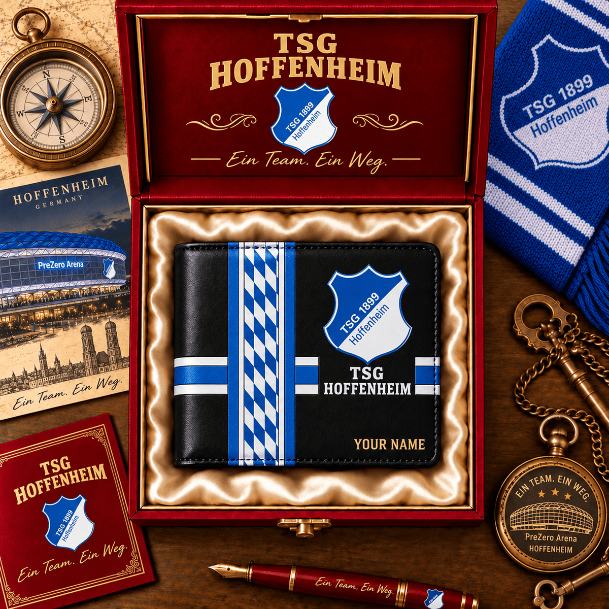 TSG Hoffenheim Personalized Football Wallet – Custom Name Fan Gift