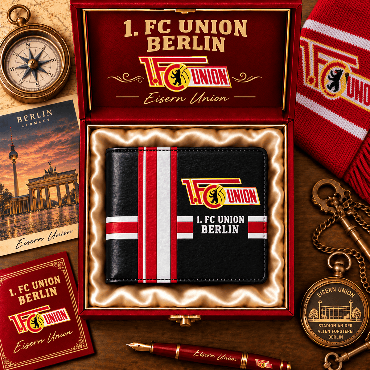 Union Berlin Personalized Football Wallet – Custom Name Fan Gift