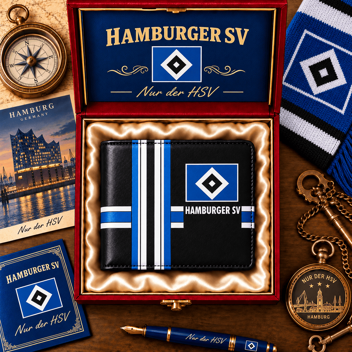 Hamburger SV Personalized Football Wallet – Custom Name Fan Gift