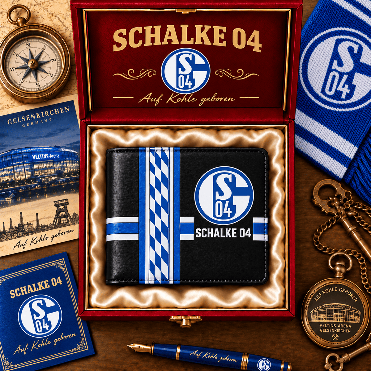 Schalke 04 Personalized Football Wallet – Custom Name Fan Gift