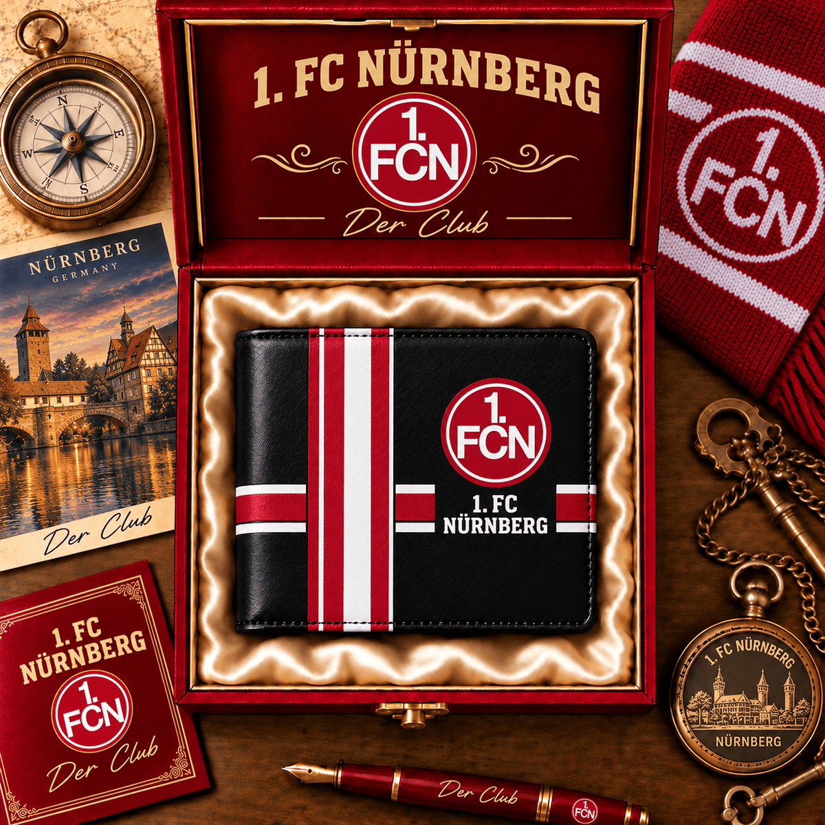 FC Nürnberg Personalized Football Wallet – Custom Name Fan Gift