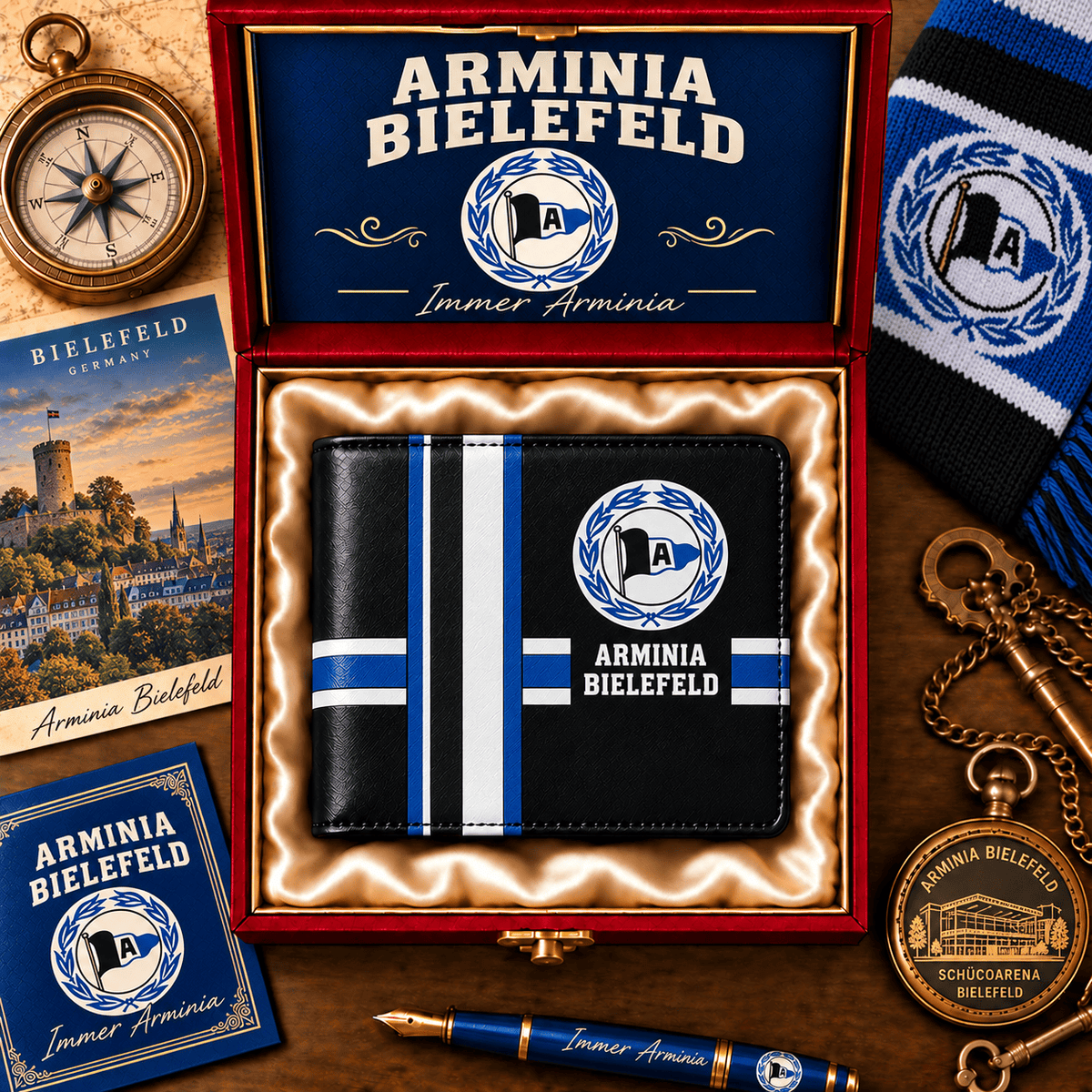 Arminia Bielefeld Personalized Football Wallet – Custom Name Fan Gift