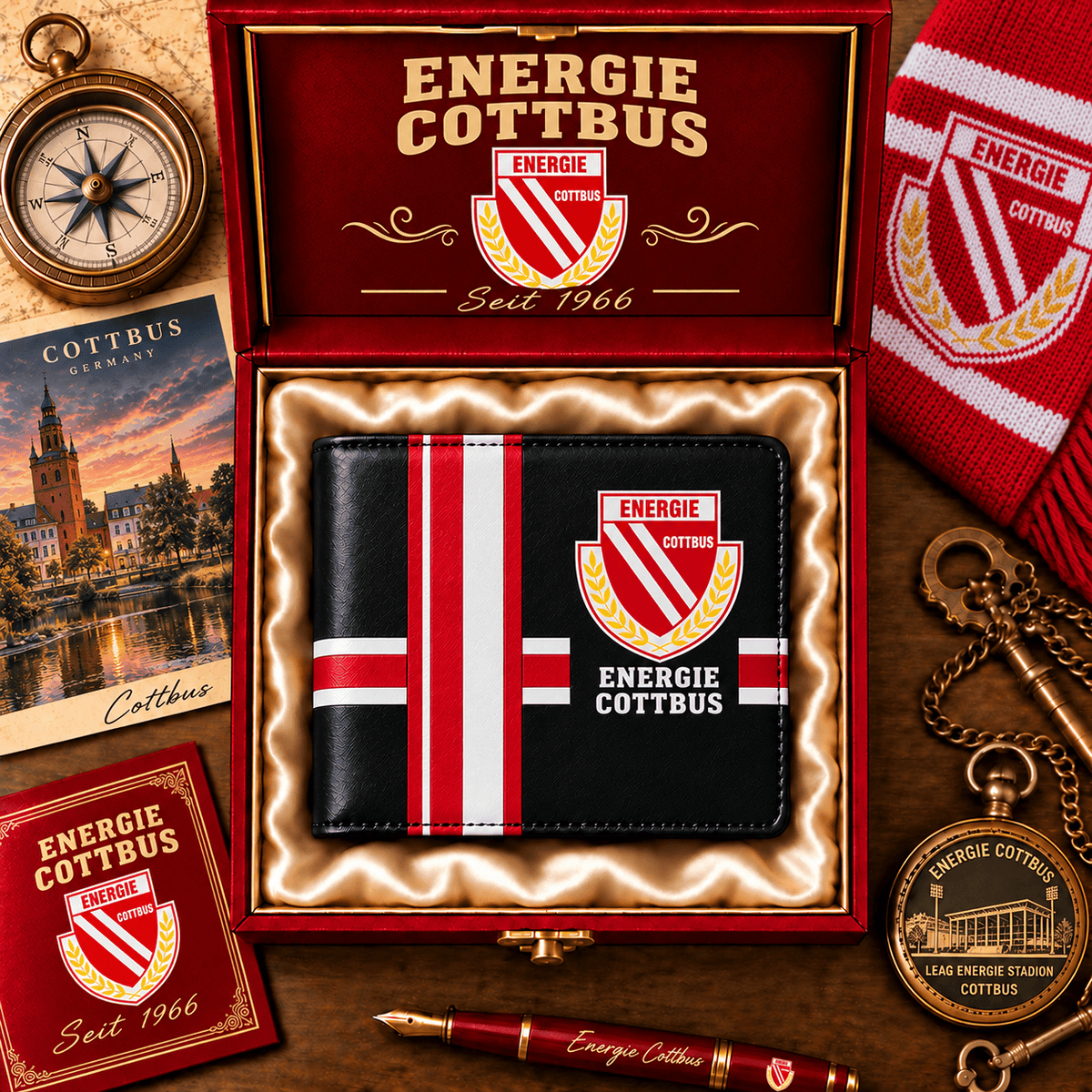 Energie Cottbus Personalized Football Wallet – Custom Name Fan Gift