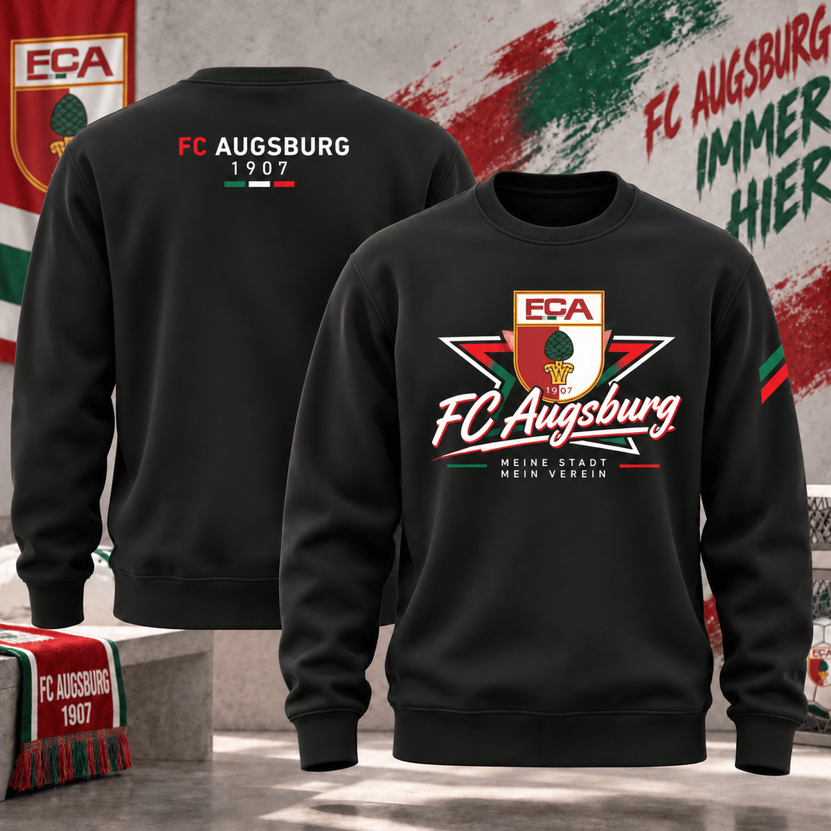 FC Augsburg Football Sweatshirt – Vintage Inspired Fan Apparel