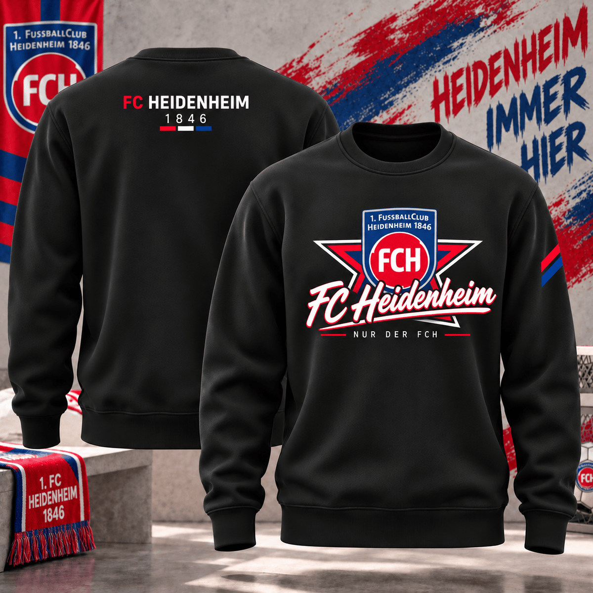 FC Heidenheim Football Sweatshirt – Vintage Inspired Fan Apparel