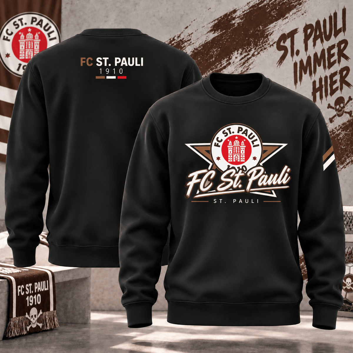 FC St. Pauli Football Sweatshirt – Vintage Inspired Fan Apparel