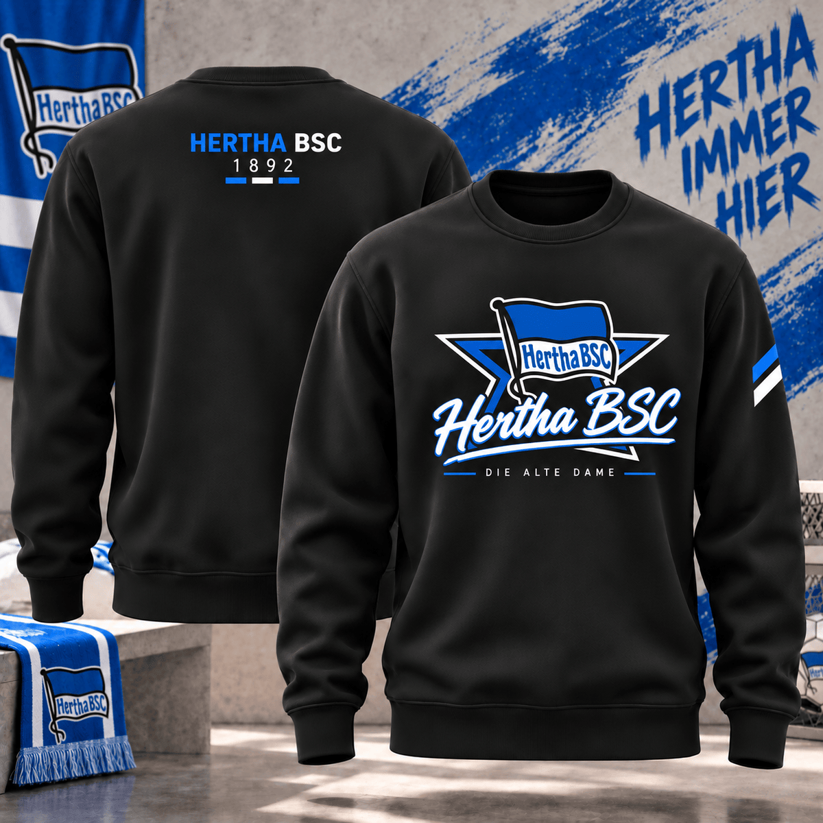 Hertha BSC Football Sweatshirt – Vintage Inspired Fan Apparel