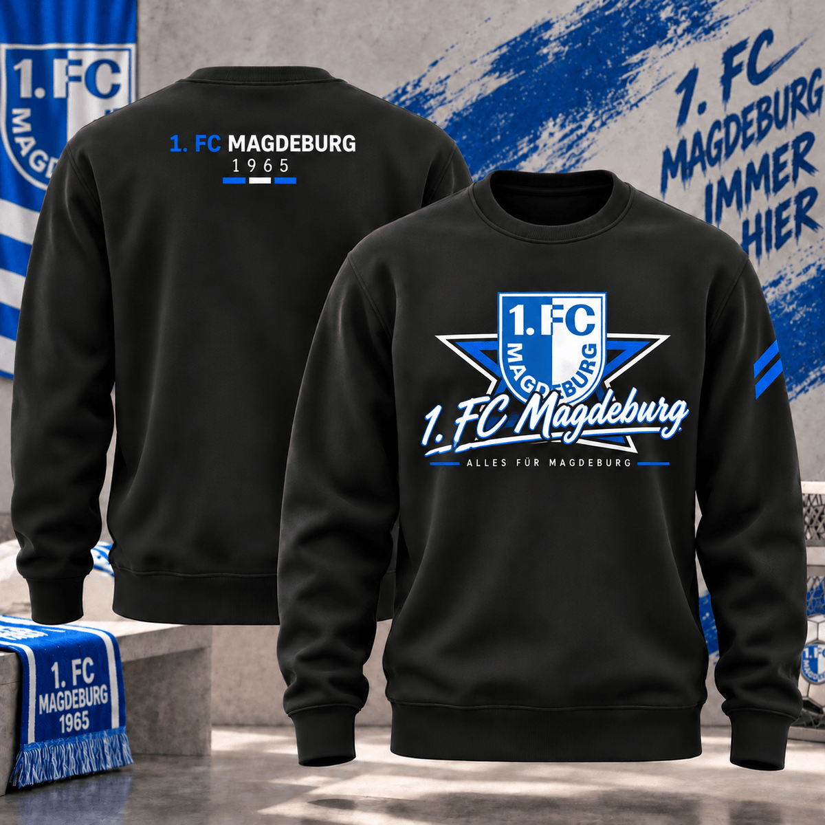 FC Magdeburg Football Sweatshirt – Vintage Inspired Fan Apparel
