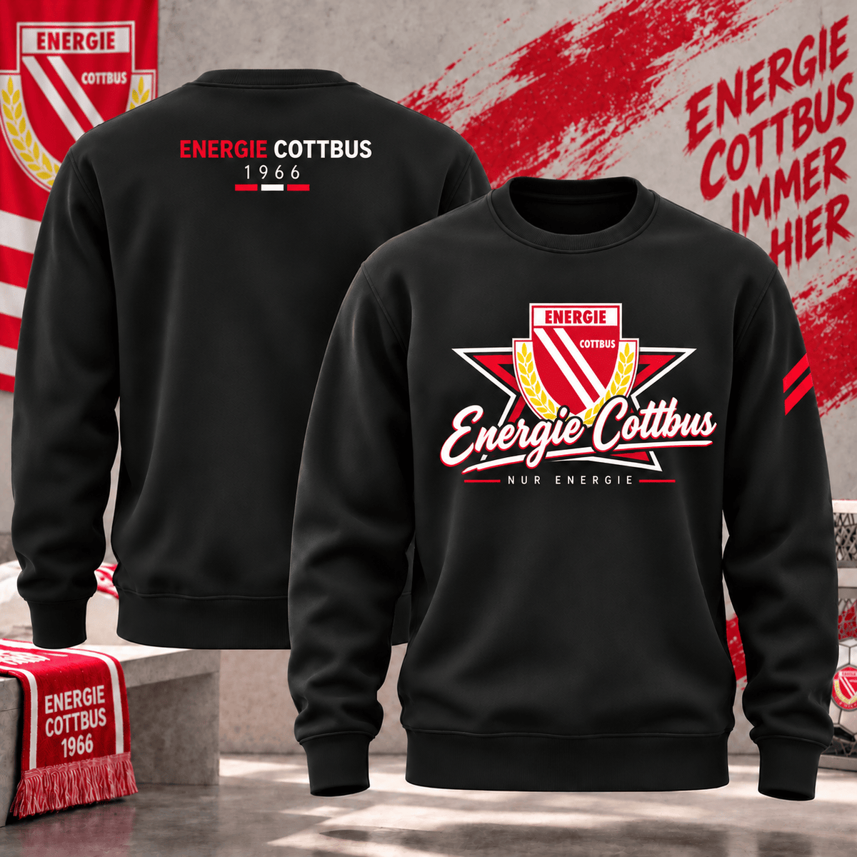 Energie Cottbus Football Sweatshirt – Vintage Inspired Fan Apparel