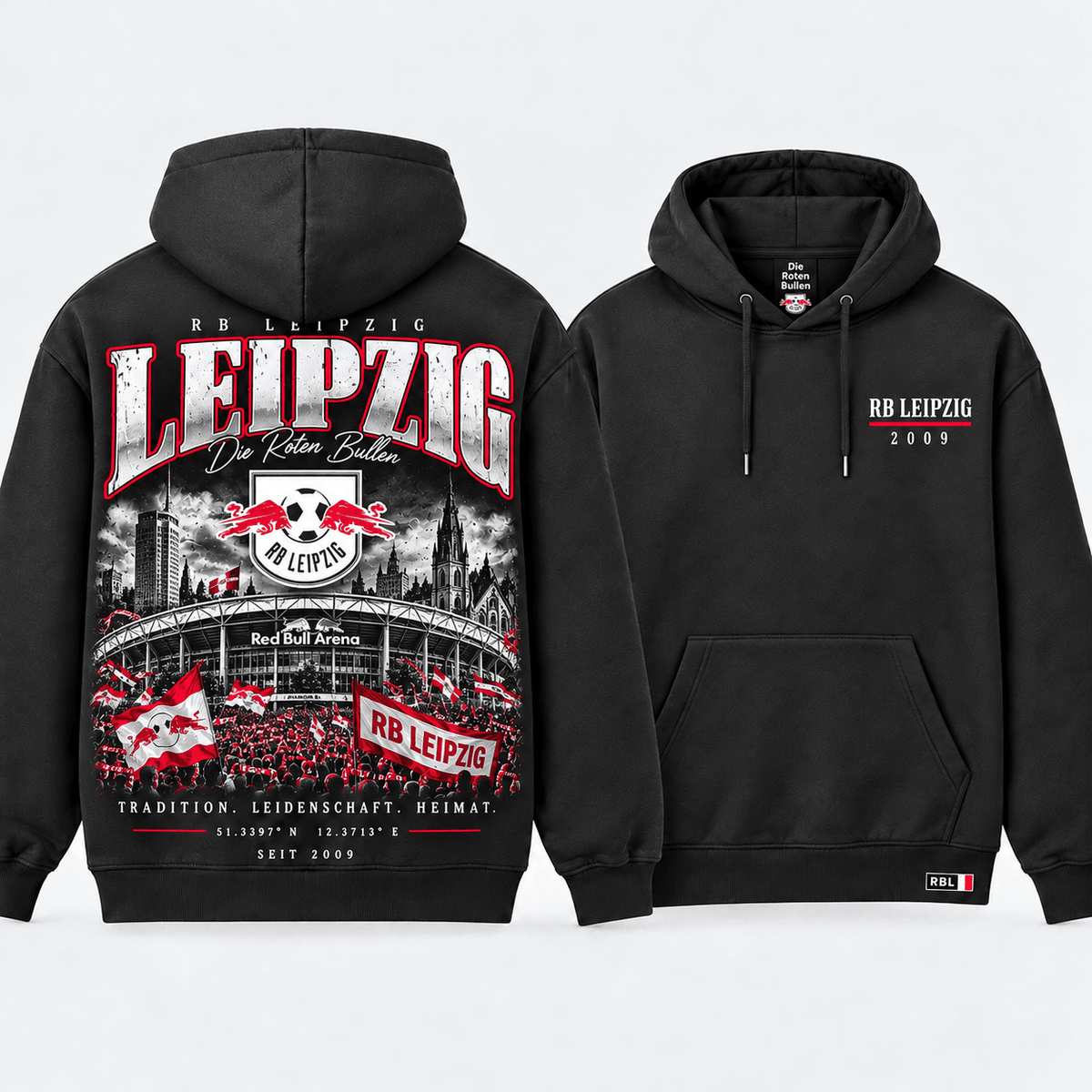 RB Leipzig Stadium Graphic Hoodie – Vintage Football Fan Edition