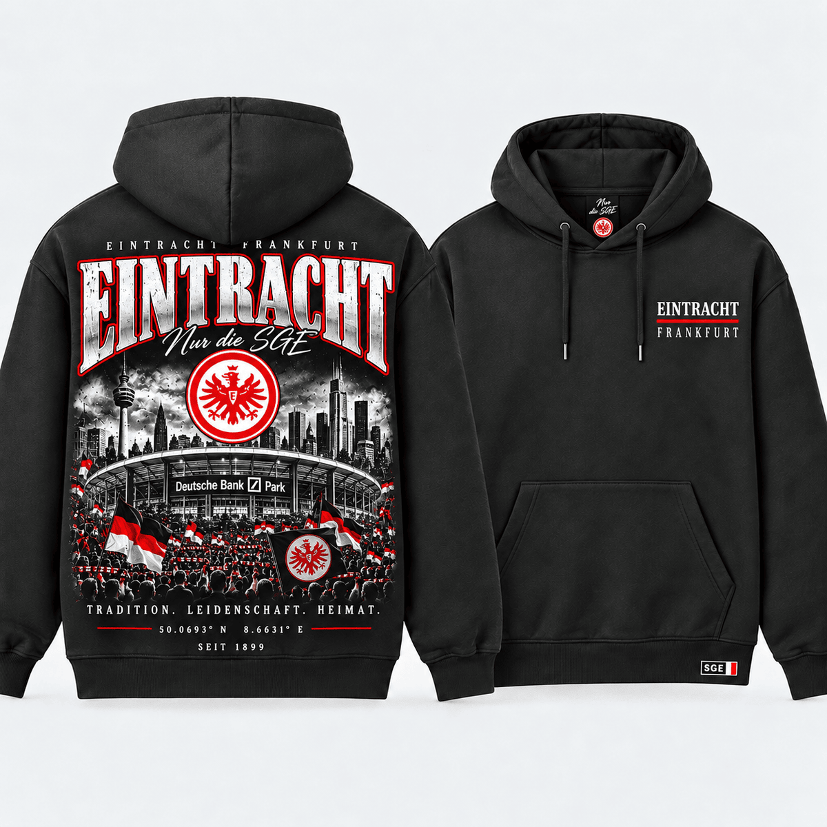 Eintracht Frankfurt Stadium Graphic Hoodie – Vintage Football Fan Edition
