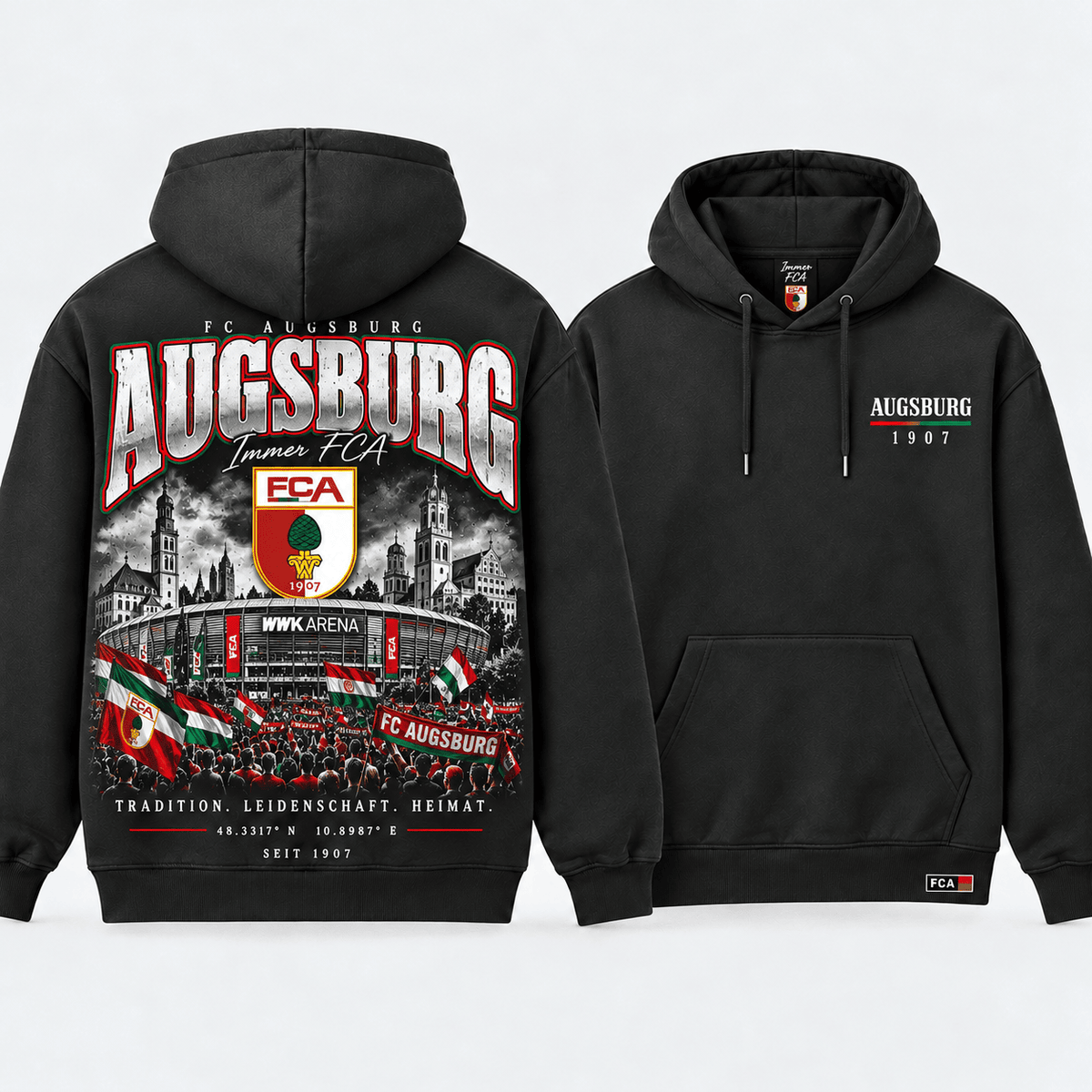 FC Augsburg Stadium Graphic Hoodie – Vintage Football Fan Edition