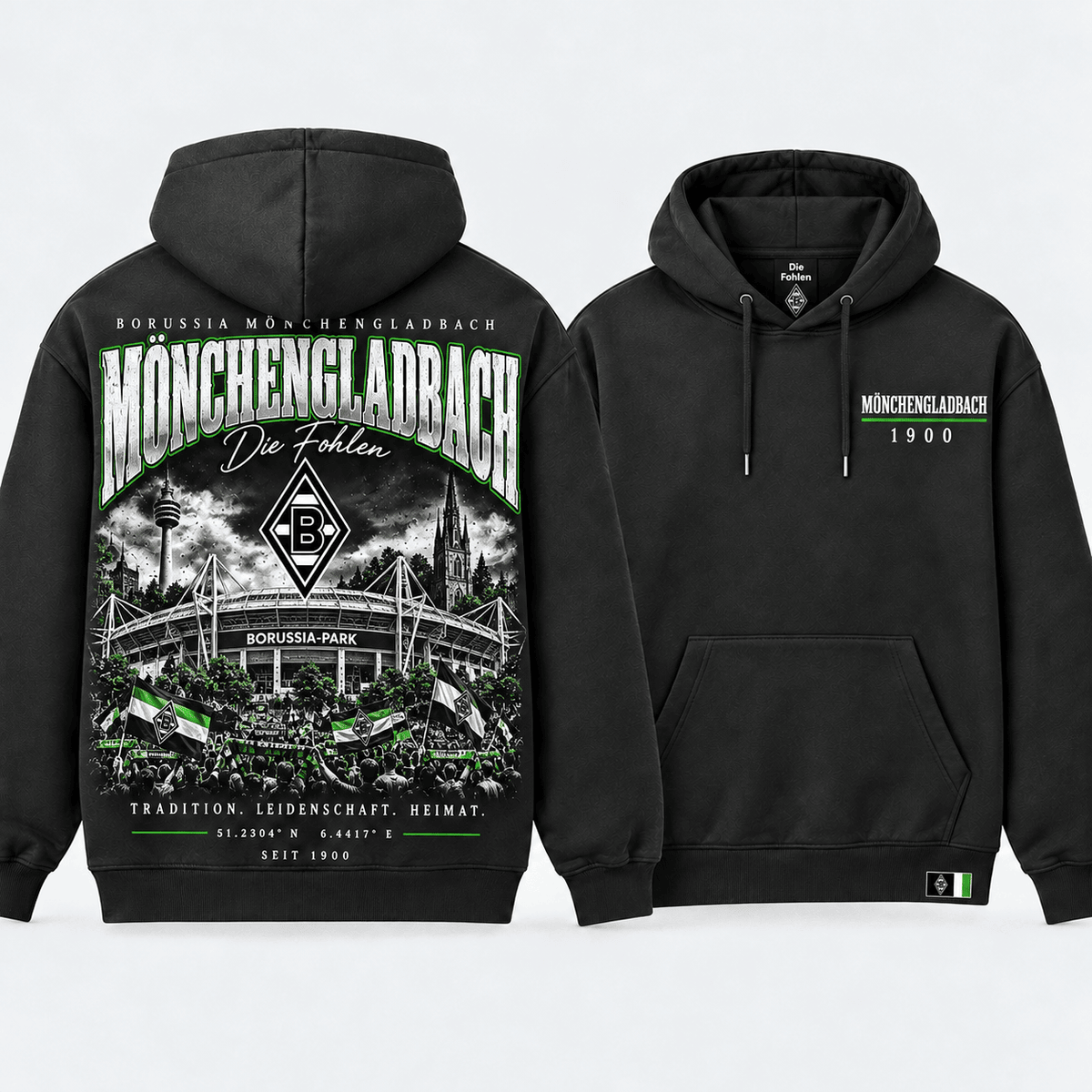 Borussia Mönchengladbach Stadium Graphic Hoodie – Vintage Football Fan Edition