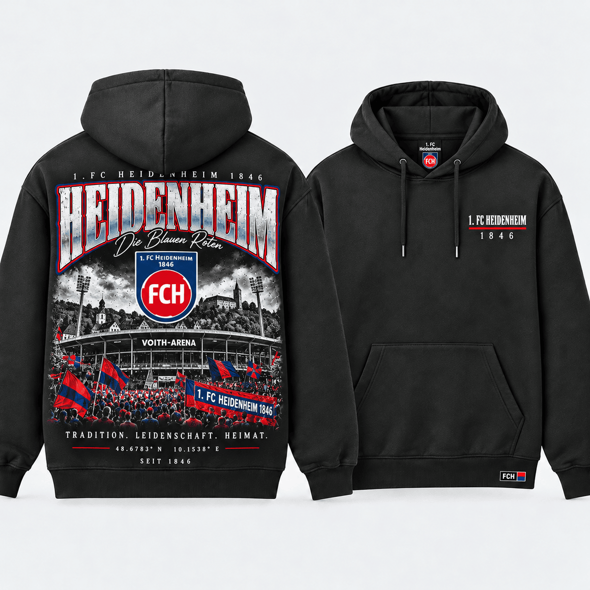 FC Heidenheim Stadium Graphic Hoodie – Vintage Football Fan Edition