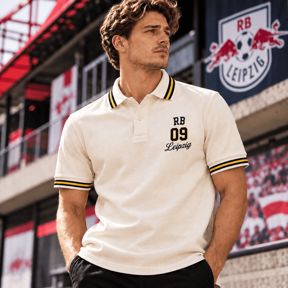 RB Leipzig BDL Varsity Number Polo Shirt – Premium Striped Collar Design