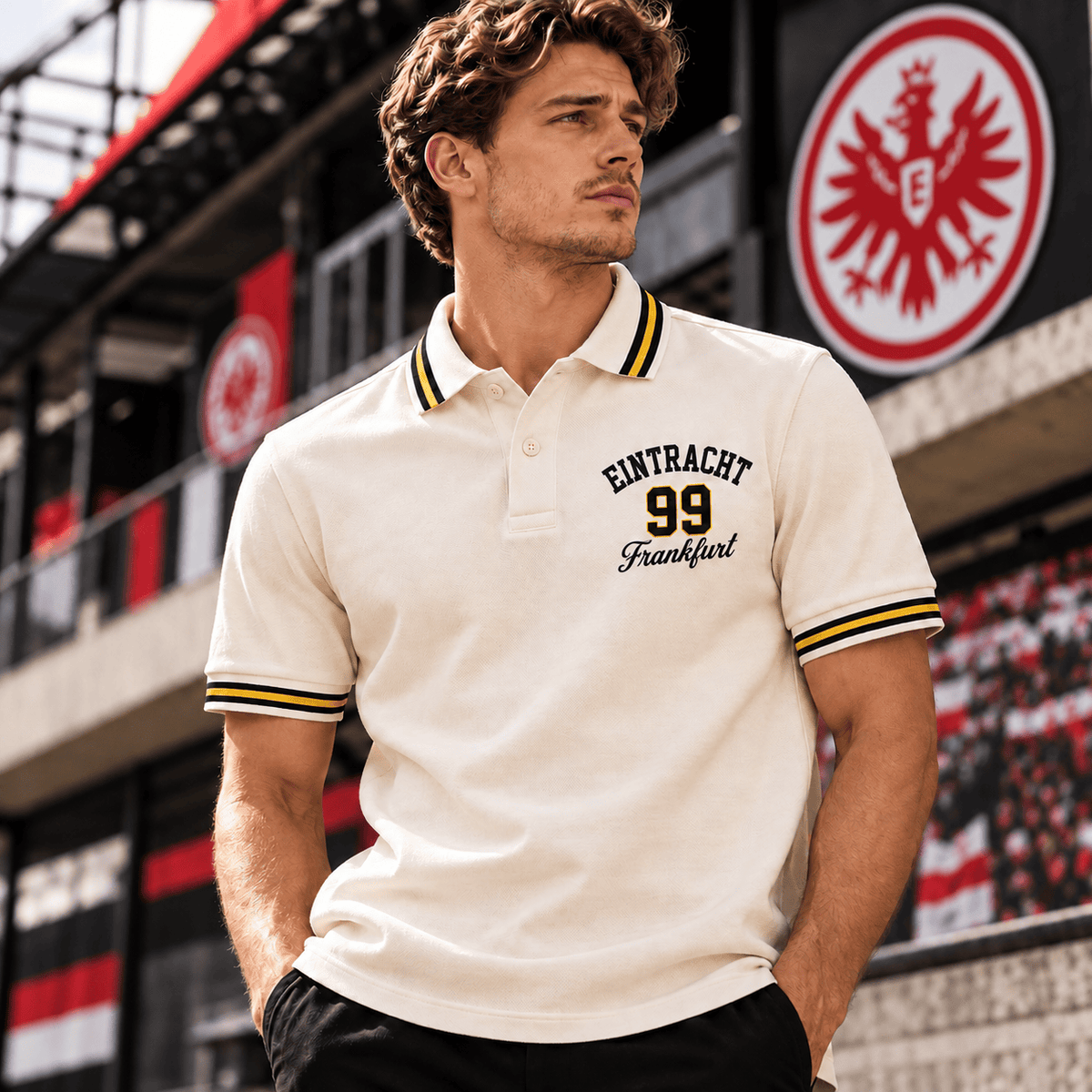 Eintracht Frankfurt BDL Varsity Number Polo Shirt – Premium Striped Collar Design