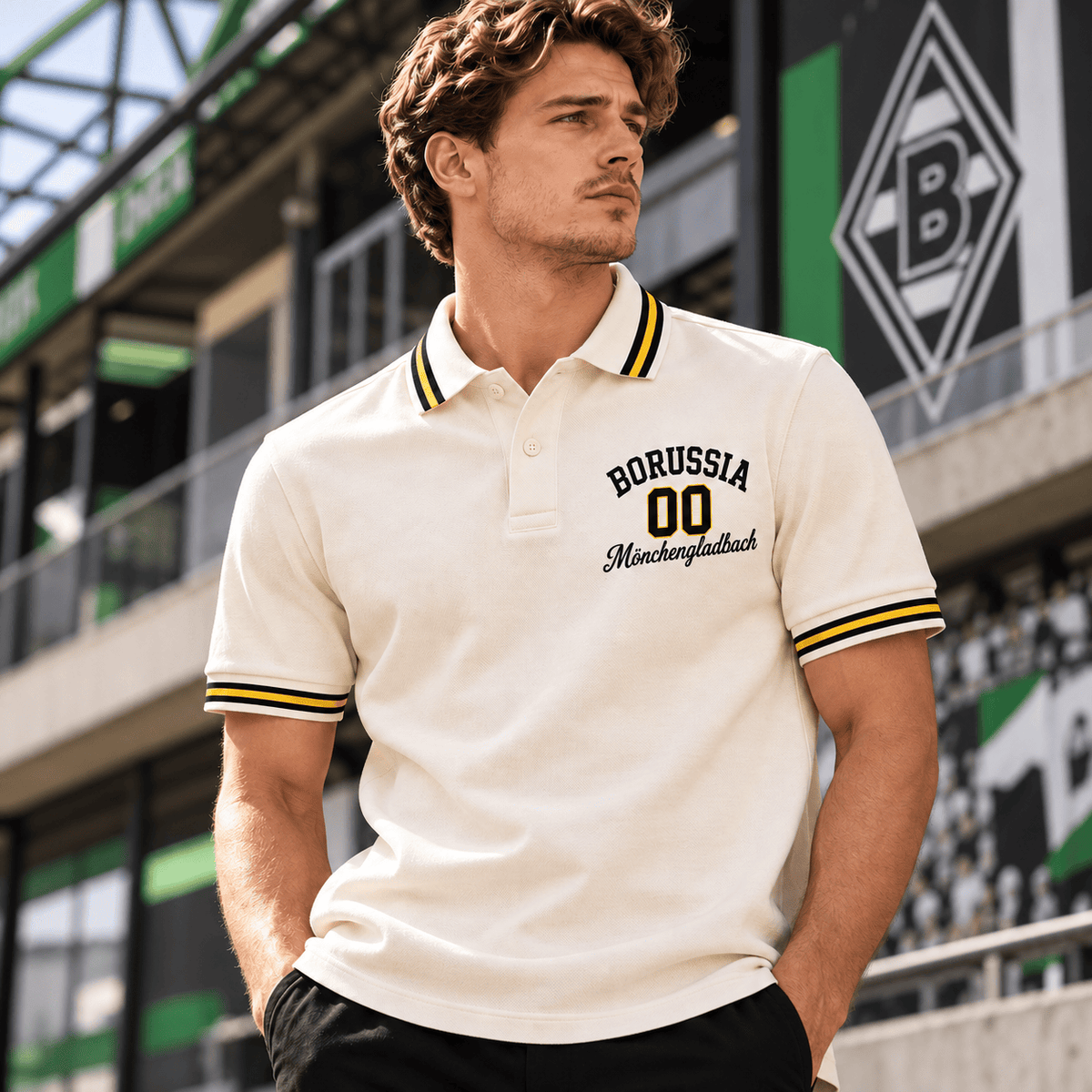 Borussia Mönchengladbach BDL Varsity Number Polo Shirt – Premium Striped Collar Design