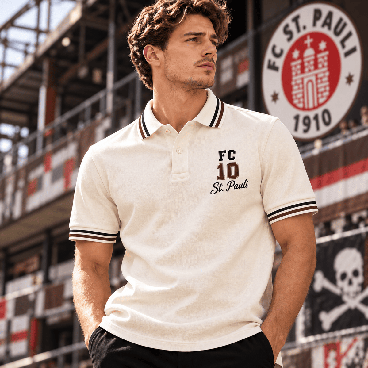 FC St. Pauli BDL Varsity Number Polo Shirt – Premium Striped Collar Design