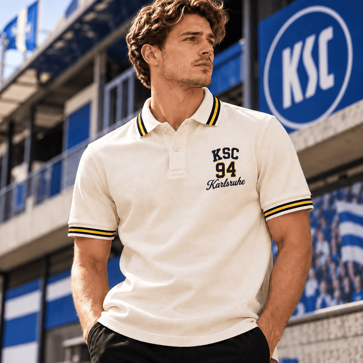 Karlsruher SC BDL Varsity Number Polo Shirt – Premium Striped Collar Design
