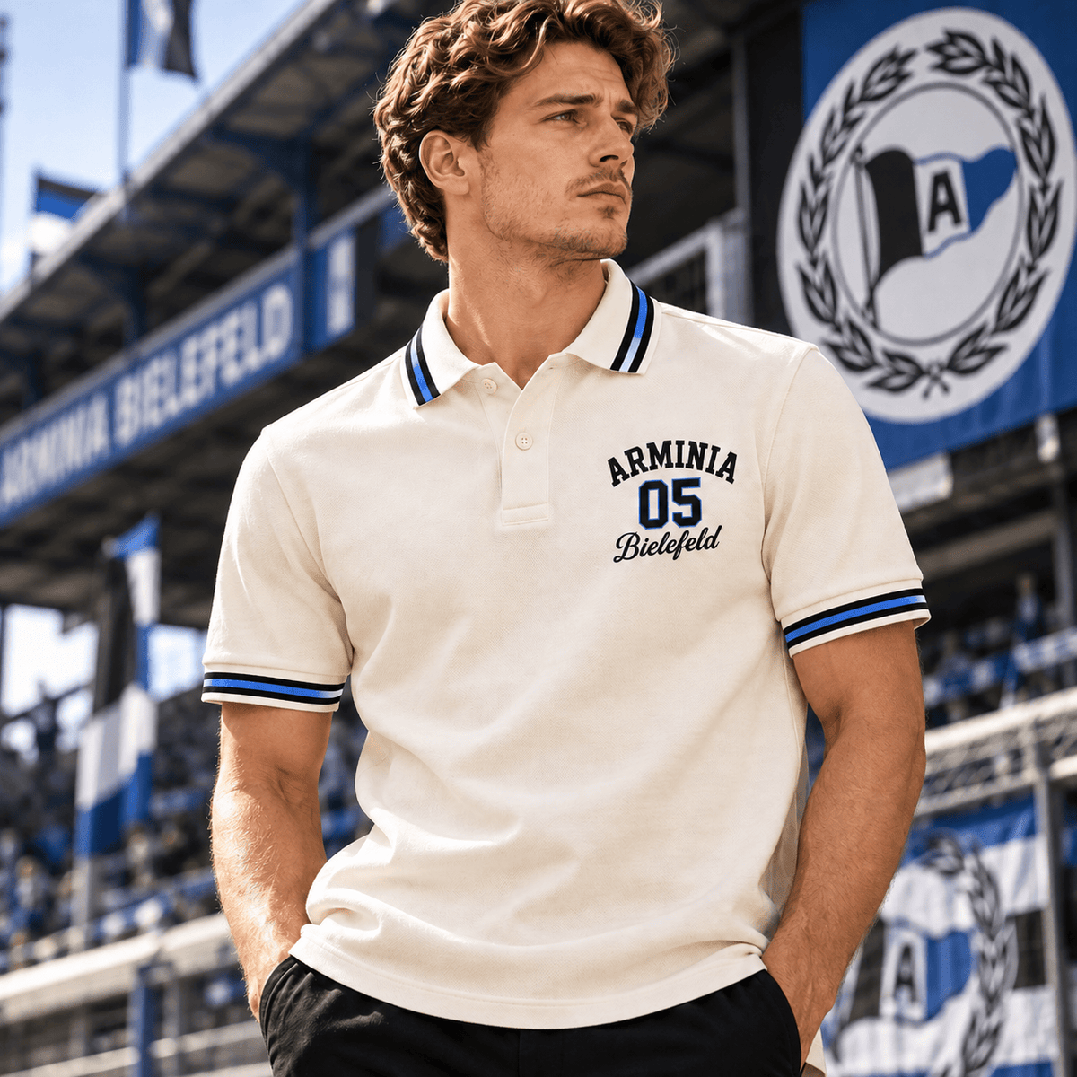 Arminia Bielefeld BDL Varsity Number Polo Shirt – Premium Striped Collar Design