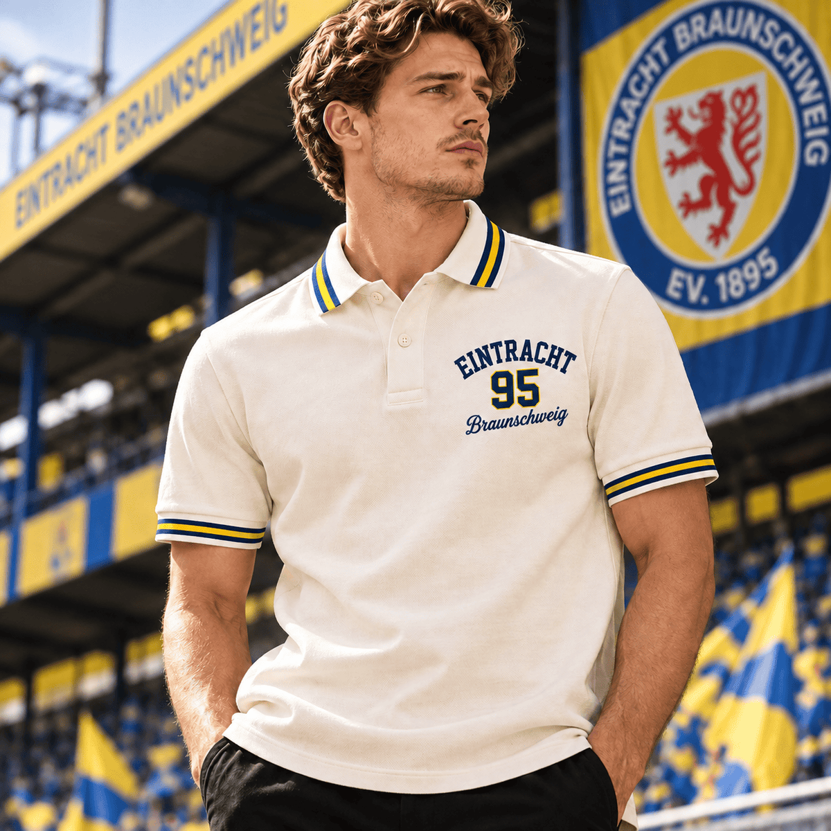 Eintracht Braunschweig BDL Varsity Number Polo Shirt – Premium Striped Collar Design