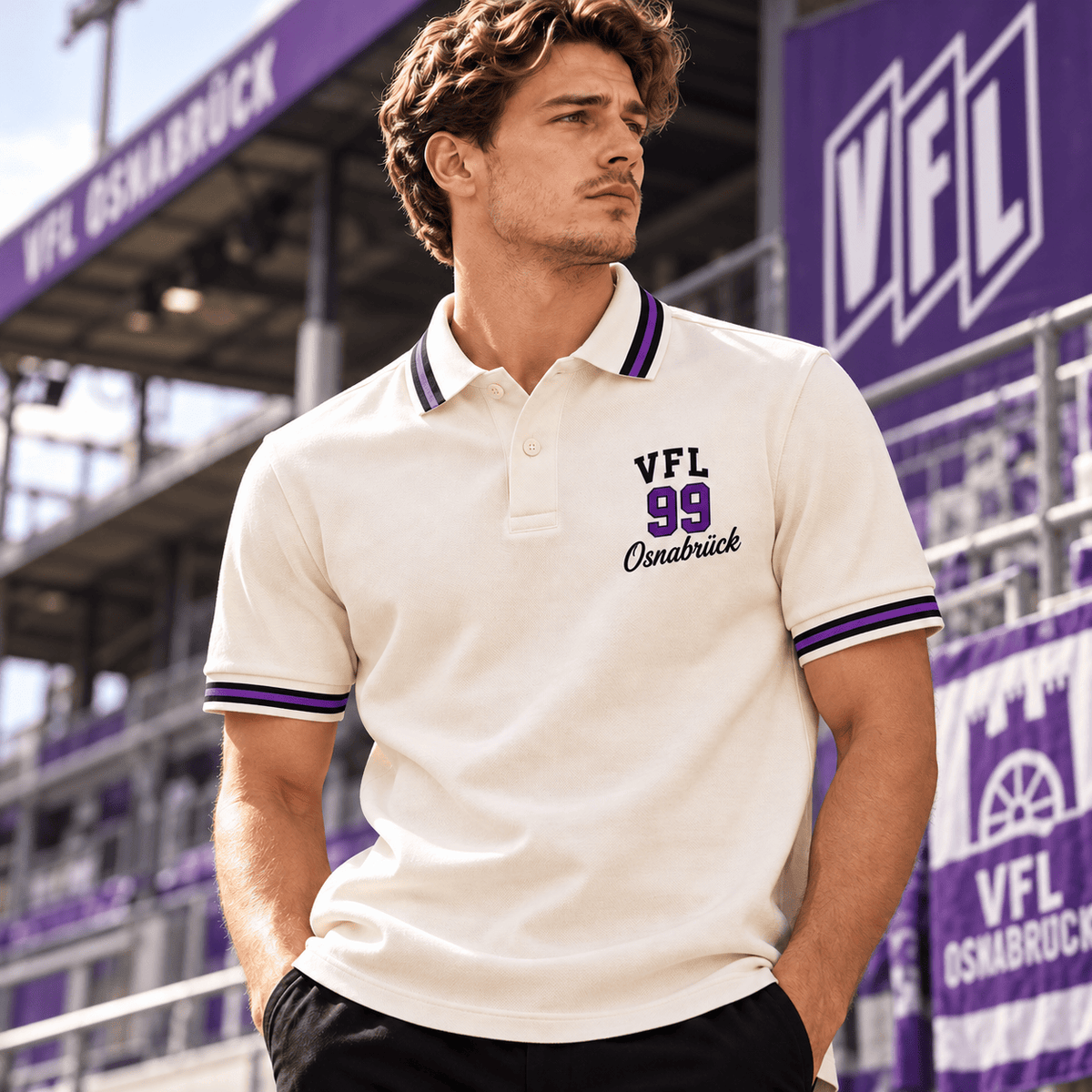 VfL Osnabrück BDL Varsity Number Polo Shirt – Premium Striped Collar Design